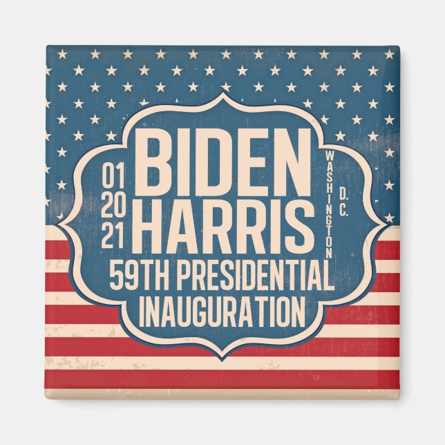 Biden Harris 59:e invigningsminnesdagen Magnet (Framsidan)