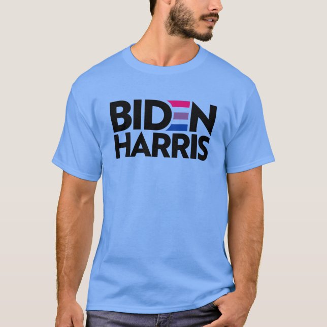 Biden Harris Bi Pride T-Shirt (Framsida)