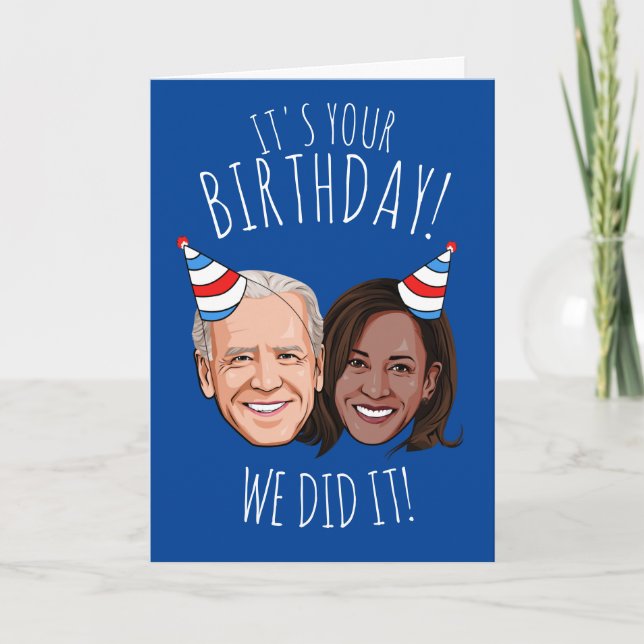 Biden Harris Birthday: Vi gjorde det! Kort (Framsida)