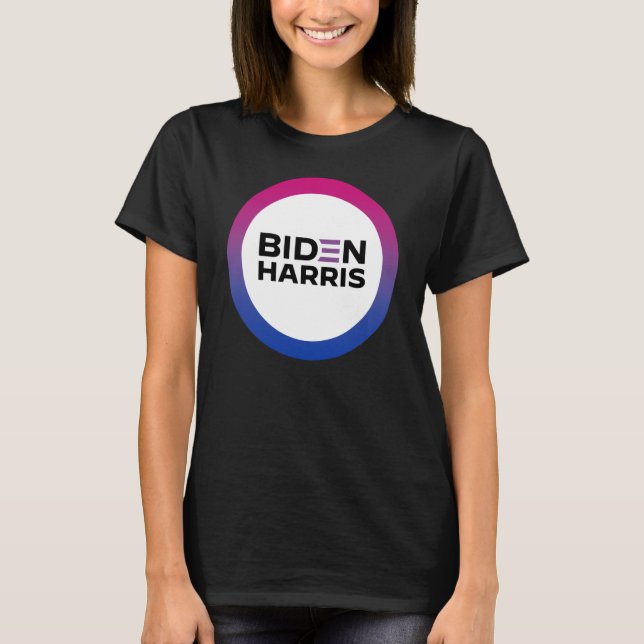 Biden Harris Bisexual Pride T-Shirt (Framsida)