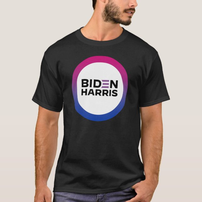 Biden Harris Bisexuell Pride T-Shirt (Framsida)
