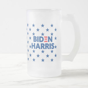 Biden/Harris Blue Stars Mönster Frostat Ölglas