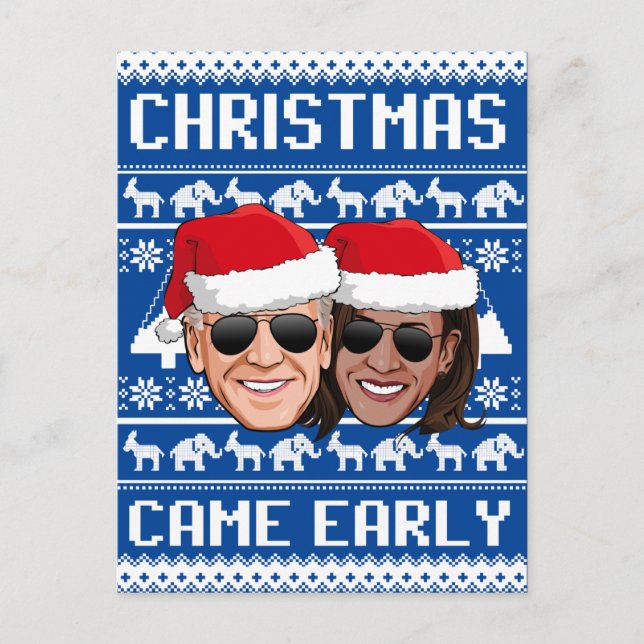 BIDEN HARRIS: CHRISTMAS CAME TIDIGT VYKORT (Framsida)