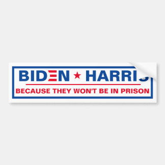 Biden - Harris för att de inte kommer i fängelse Bildekal