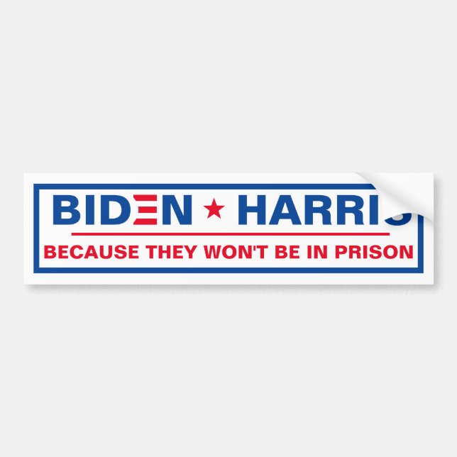 Biden - Harris för att de inte kommer i fängelse Bildekal (Framsidan)