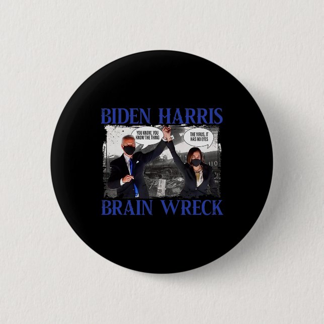 Biden Harris Hjärn Trümmer Det V.irus Knapp (Framsida)