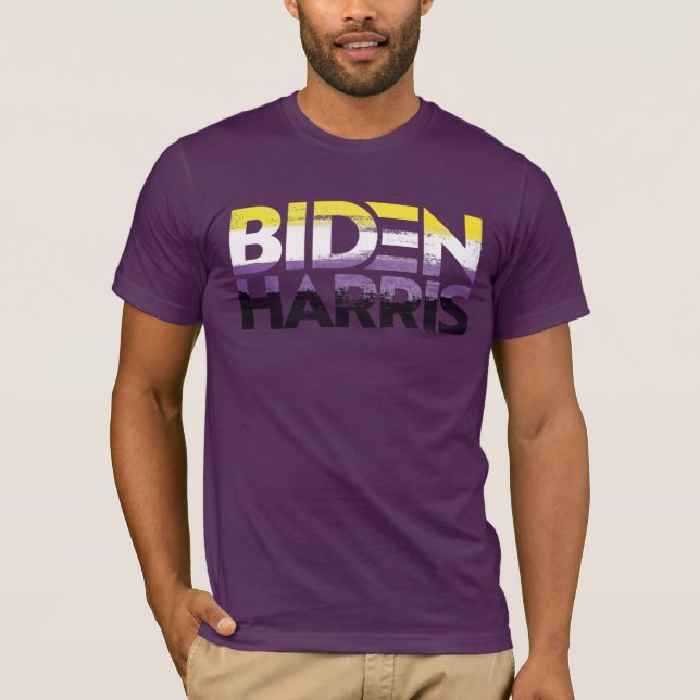 Biden Harris Icke-binär Pride T-Shirt (Framsida)