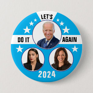 Biden Harris och AOC 2024 Knapp