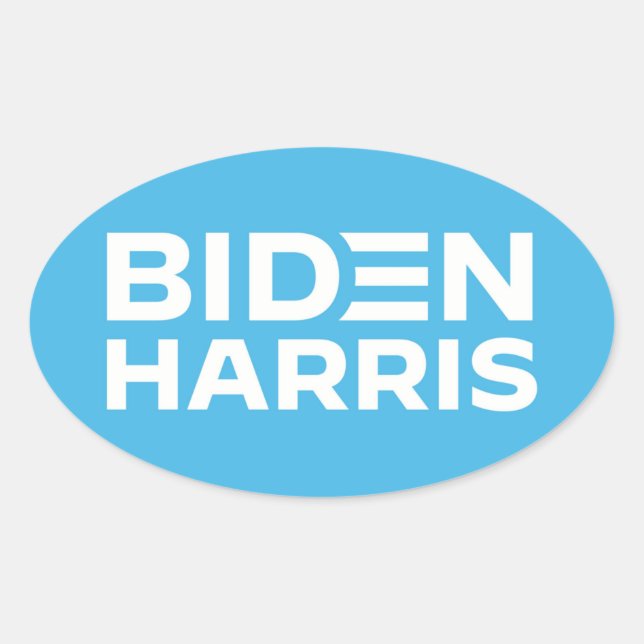 BIDEN HARRIS OVALT KLISTERMÄRKE (Framsida)