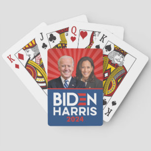 Biden Harris Photo - 2024 star - Rött vitt blått Casinokort