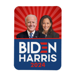 Biden Harris Photo - 2024 star - Rött vitt blått Magnet