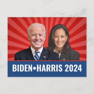 Biden Harris Photo - 2024 star - Rött vitt blått Vykort