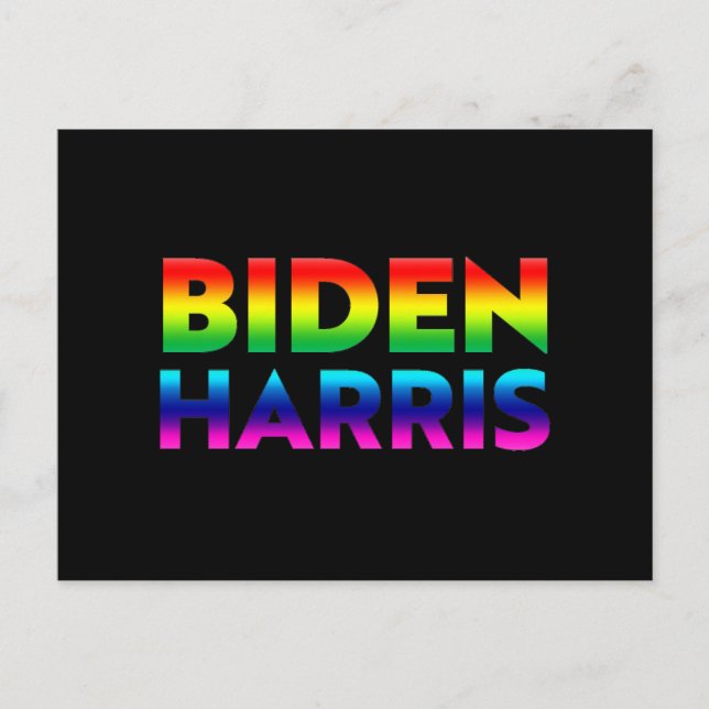 "Biden Harris" pride lgbtq lgbt rainbow färg Vykort (Framsida)