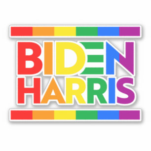 BIDEN HARRIS PRIDE RAINBOW KLISTERMÄRKEN