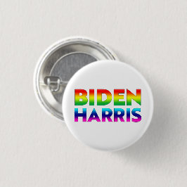 Biden Harris Pride regnbåge färg vit knapp