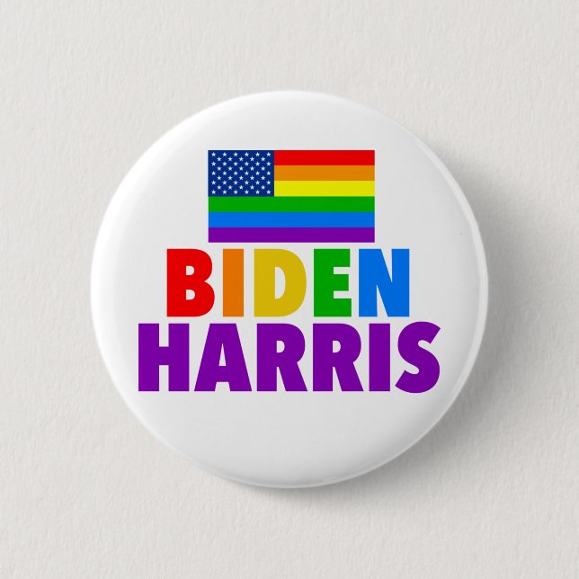 Biden Harris Rainbow American Flagga Gay pride Knapp (Framsida)