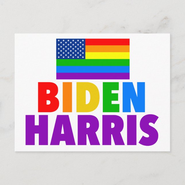 Biden Harris Rainbow American Flagga Gay pride Vykort (Framsida)