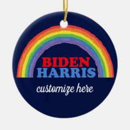 Biden Harris Rainbow Anpassningsbar Democrat jul Julgransprydnad Keramik