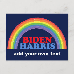 Biden Harris Rainbow Cute Anpassningsbar Democrat Vykort
