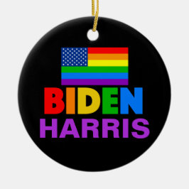 Biden Harris Rainbow Gay pride politisk jul Julgransprydnad Keramik