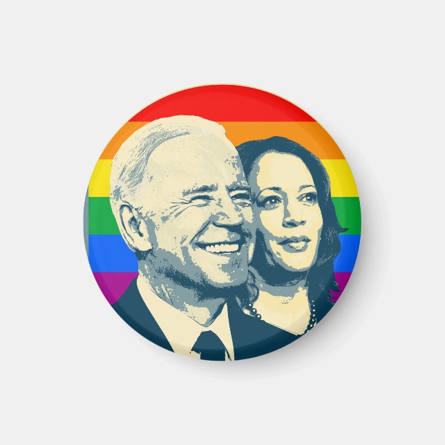 Biden Harris Rainbow Pride Magnet (Framsidan)