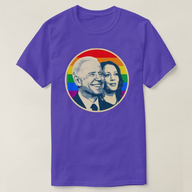 Biden Harris Rainbow Pride T Shirt (Design framsida)