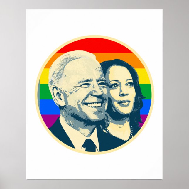 Biden Harris Regnbågsstolthet Poster (Framsidan)