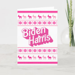 Biden Harris Rosa julsötare Kort