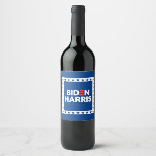 Biden/Harris Stars Ram White Blue Vinflaska Etikett