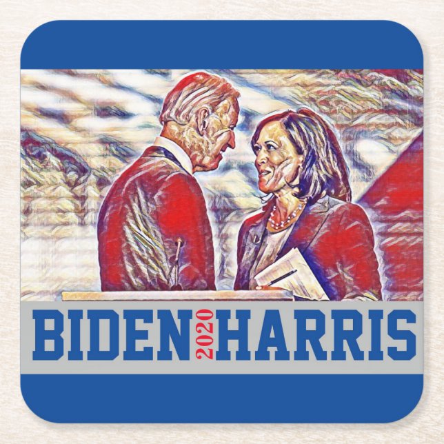 Biden Harris Together 2020 Underlägg Papper Kvadrat (Framsidan)