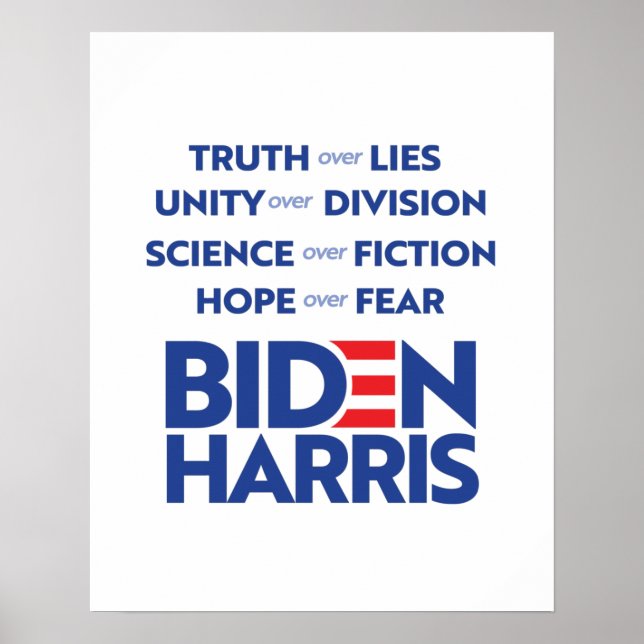 Biden Harris - Truth Unity Science Hope Poster (Framsidan)