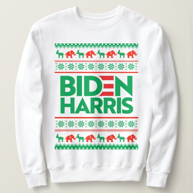 BIDEN HARRIS UGLY CHRISTMAS SWEATER (Grönt) T Shirt (Design framsida)