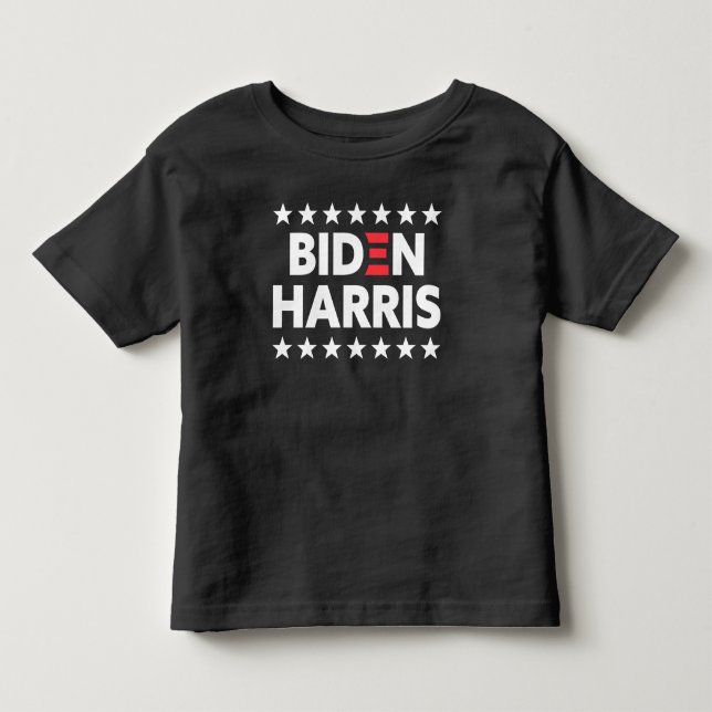 Biden/Harris valstöd Vitbok Svart T Shirt (Framsida)