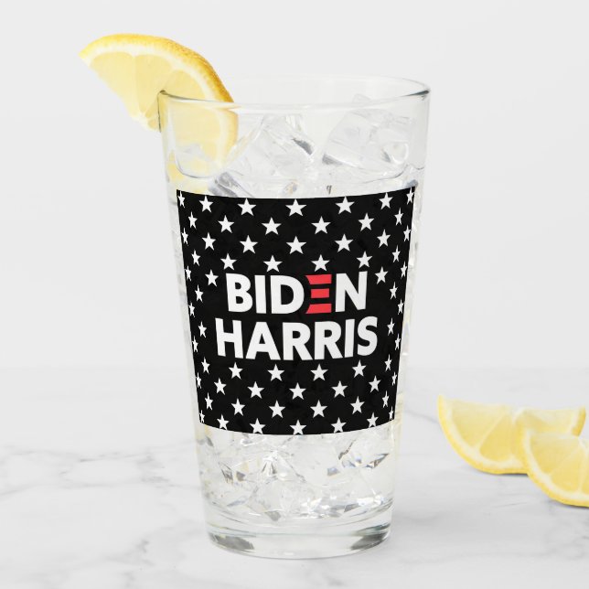 Biden/Harris White Stars Mönster Black Glaskopp (Framsida Ice)