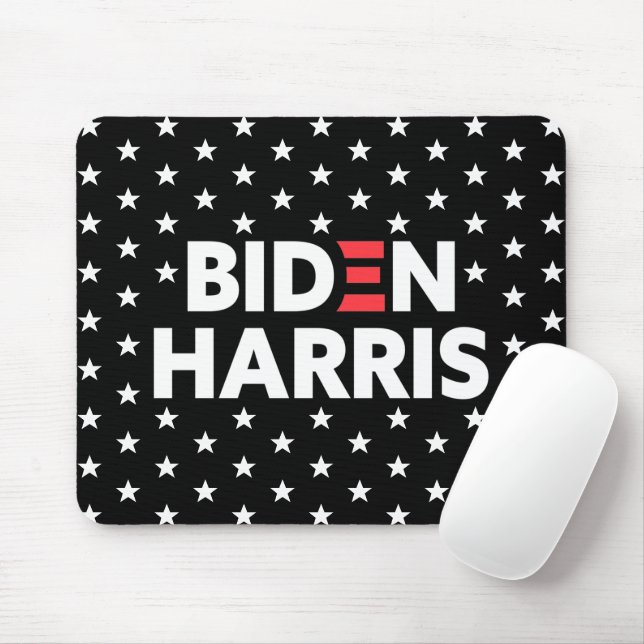 Biden Harris White Stars Mönster Black Musmatta (Med mus)
