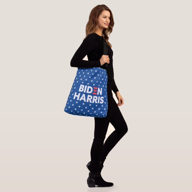 Biden/Harris White Stars Mönster Blue Axelväska (På modell)