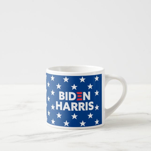 Biden/Harris White Stars Mönster Blue Espressomugg (Höger)