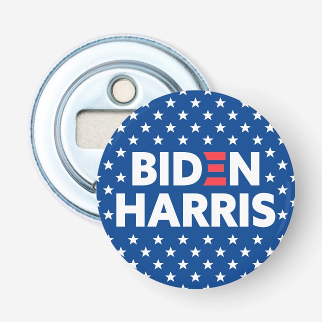 Biden/Harris White Stars Mönster Blue Flasköppnare (Framsidan)