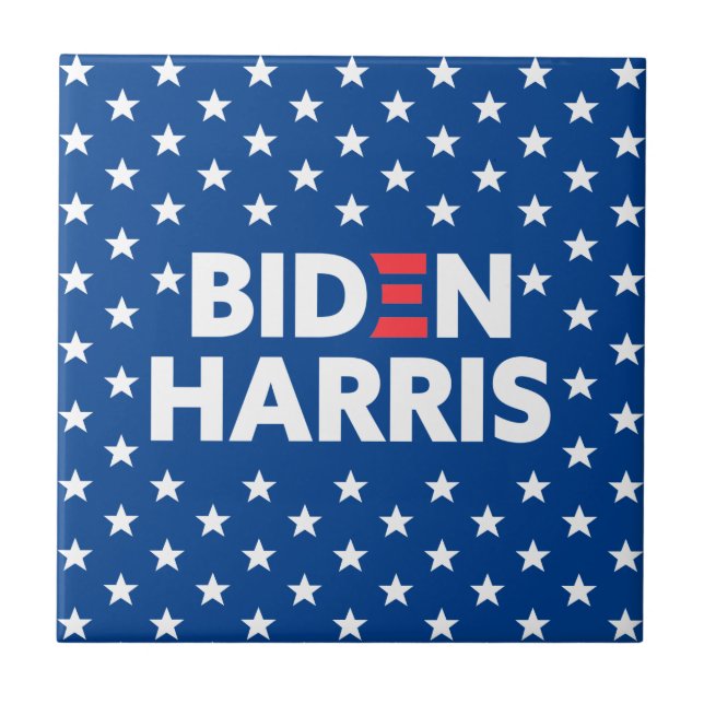 Biden/Harris White Stars Mönster Blue Kakelplatta (Framsidan)
