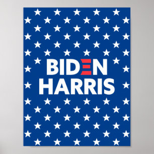 Biden/Harris White Stars Mönster Blue Poster