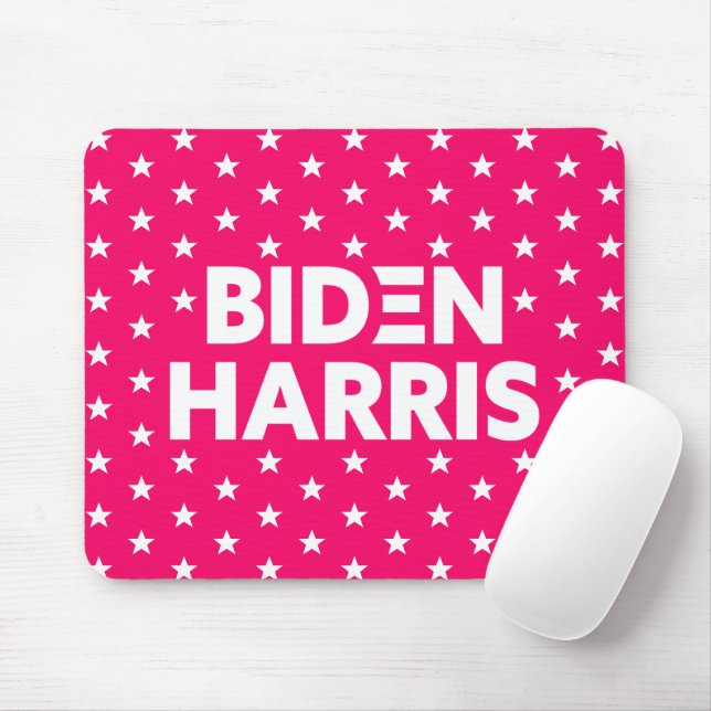 Biden Harris White Stars Mönster Red Rosa Musmatta (Med mus)