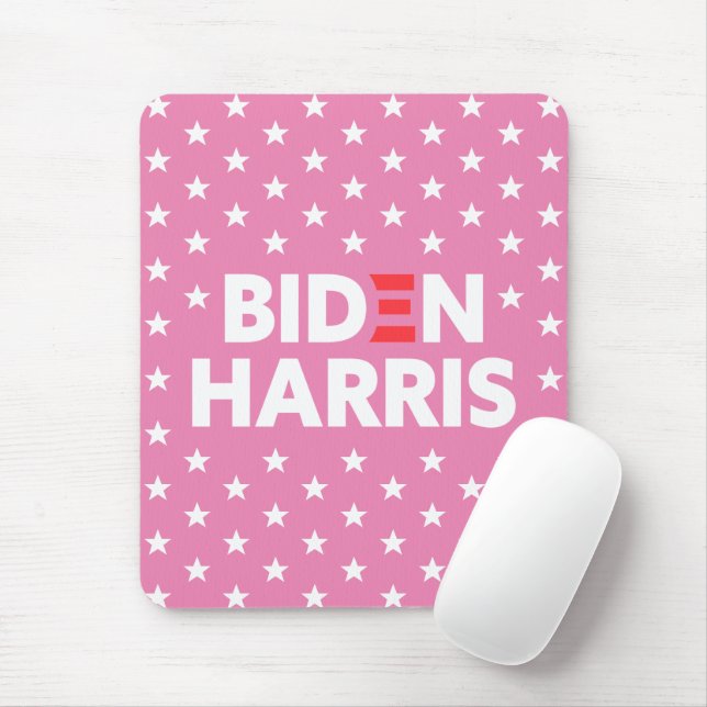 Biden Harris White Stars Mönster Rosa Musmatta (Med mus)