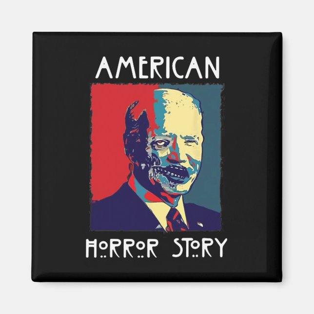 Biden Horror American Zombie Story Halloween Retro Magnet (Framsidan)
