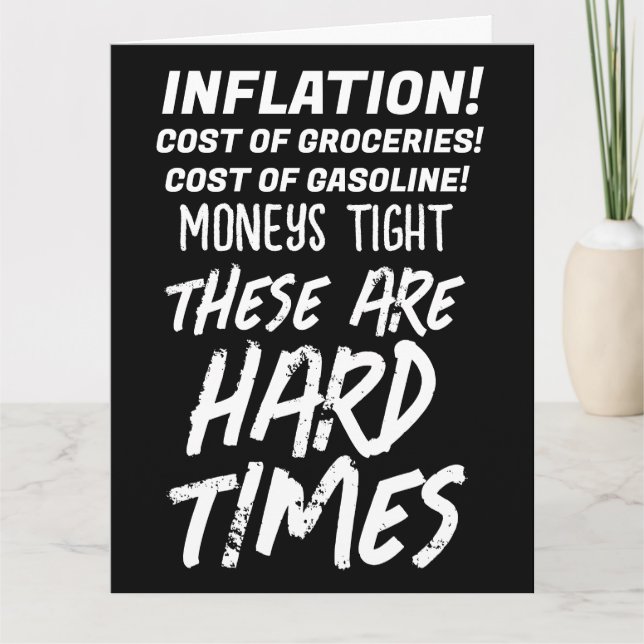 BIDEN INFLATION FUNNY JOKE BIRTHDAY GREETING CARD KORT (Framsida)