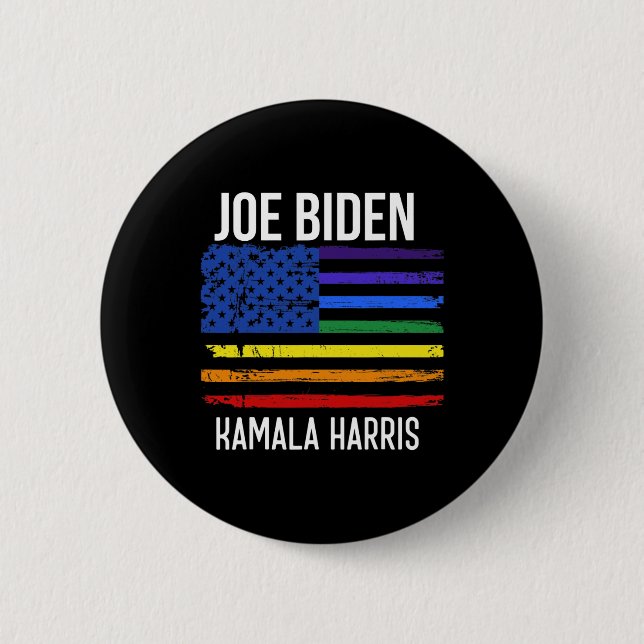 Biden Kamala Harris 2020 Rainbow Us Flagga Lgbt El Knapp (Framsida)