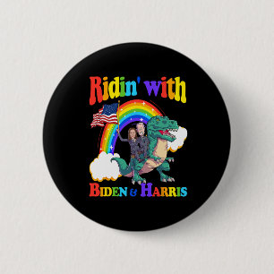 Biden Kamala Harris Shirt Småbarn Kids Dinosaur T- Knapp