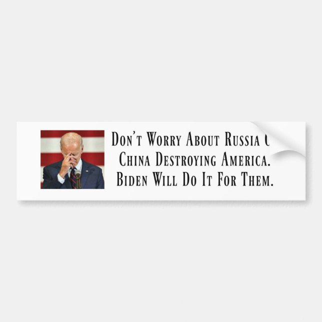 Biden kommer att förstöra America Bumper Sticker Bildekal (Framsidan)