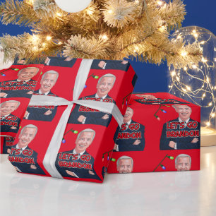 BIDEN LÅT OSS GO BRANDON CHRISTMAS WRAPPING PAPPER PRESENTPAPPER