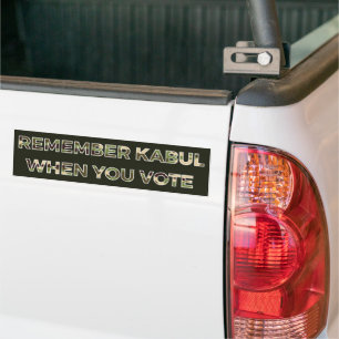 Biden Minns Kabul (Camo) Bumper Sticker Bildekal
