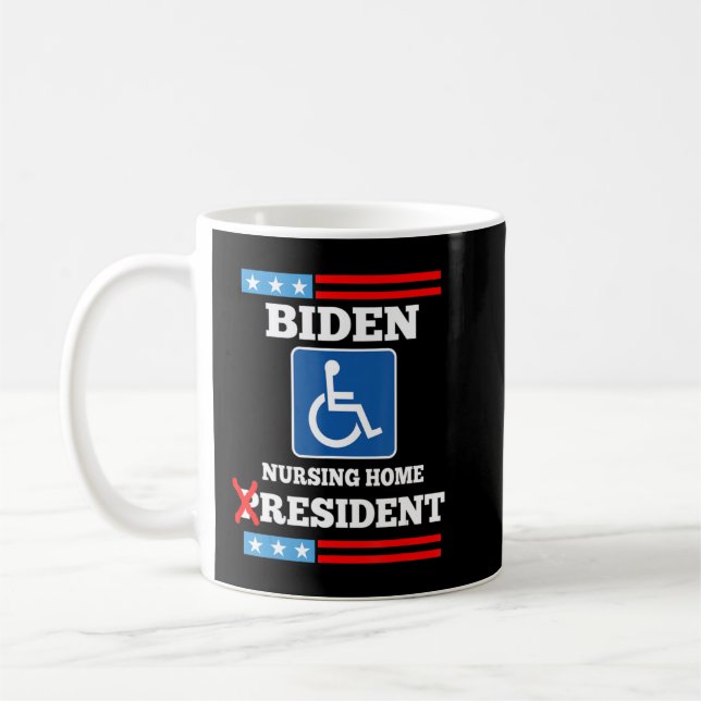 Biden Nursing Home Resident Anti Joe Biden Republi Kaffemugg (Vänster)